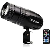 Pinspot Light with Remote, JLPOW Super Bright Mirror Ball Spotlight, Mini 15W RGBW LED Beam Spot Lights Stage Effect Lighting, Best for DJ Disco Party Bar Club Show Wedding Children's Theater