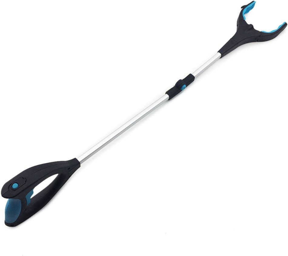Gordan Ratcheting Grabber, Reaching Aid Pick Up Tool Glass Clamp Sewer Garbage Tongs with LED Light Magnet