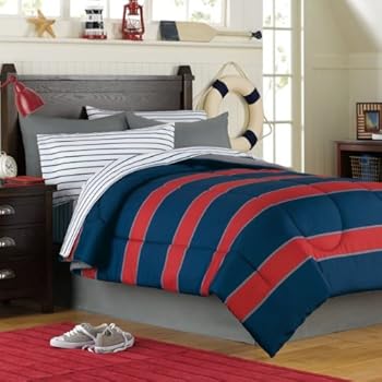 Amazon.com: Boys Rugby Blue Gray Stripe College Dorm