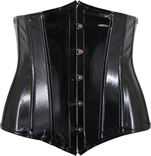 Discreet Tiger Black PVC Underbust Corset