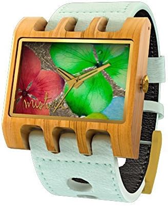 Mistura LENSEMINTMULTI Teak Wood Lenzo Mint Multicolors Flowers Watch