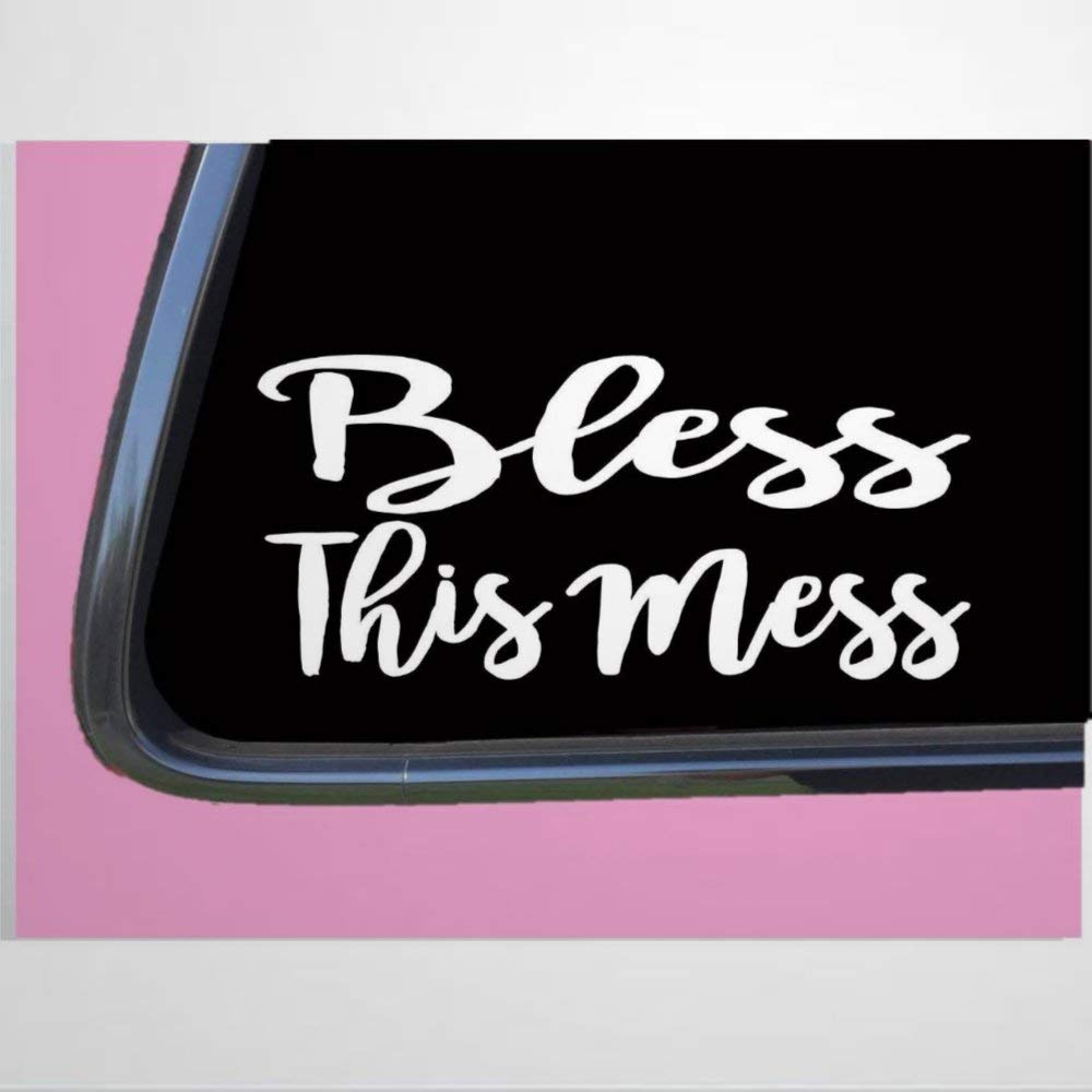 Bless This Mess auto Sticker,Vinyl Car Decal,Decor for Window,Bumper,Laptop,Walls,Computer,Tumbler,Mug,Cup,Phone,Truck,Car Accessories