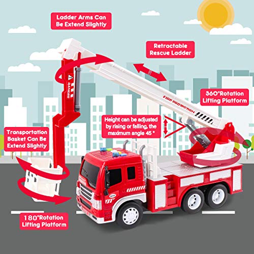 Fire Trucks for Boys Firetruck & 5 FiremanToy with Lights and Sounds
