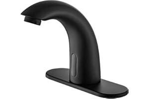 Yodel Faucet Touchless Bathroom Sink Faucet,Matte Black - Automatic Sensor Faucet - Battery or 110V AC Operated for Commercial