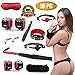 Bondage Handcuffs and Ankle Cuff Restraints for Sex Ball Gag Whip/Flogger Collar Leather Woman Adult Toy Sexy Kink Set