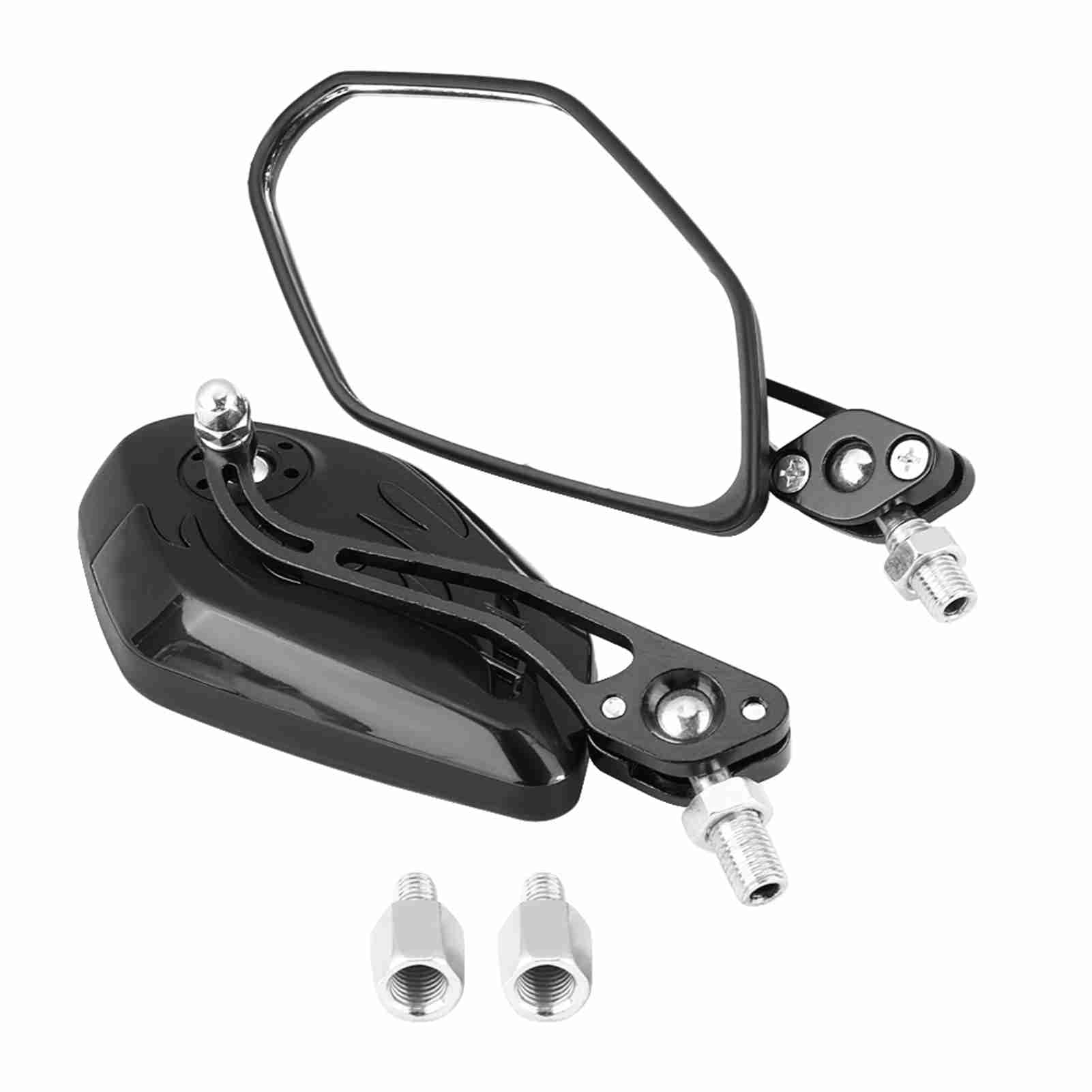 Universal Motorcycle Scooter with Flame Pattern Side Rear View Mirrors of Aluminum Material1 Pair 8mm 10mm(黑色), Automotive Exterior,motorcycle mirror