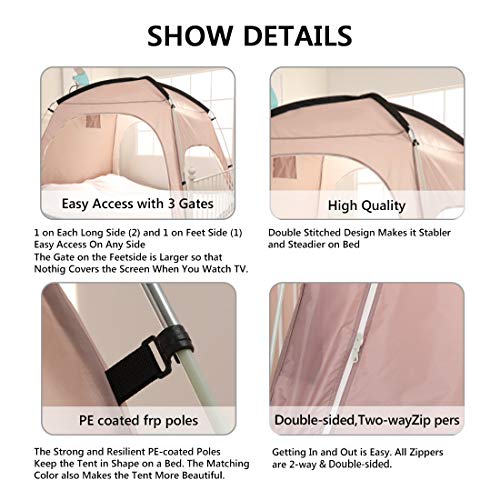 Likary Queen Size Bed Tent, Indoor Privacy Tent, Portable Pop Up