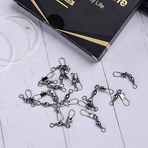 SF Angelwirbel Tönnchenwirbel Angelkugellager Kugellagerwirbel Wirbel-Set mit Sicherheitsschnalle – Bild 7