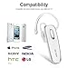 GLCON GJ-02 Stereo Wireless Bluetooth Earpiece 4.1 with Mic, A2DP Music Streaming, Noise & Echo Cancellation, Headset with Microphone Earbud for Car GYM Office, iPhone and Cell Phones,White