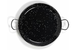 La Valenciana Enamelled Steel Paella Pan, 34 cm, 34cm, Black