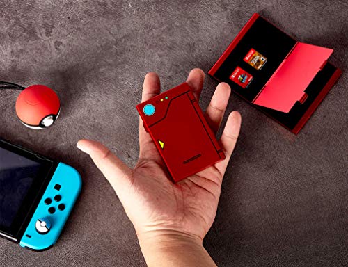 Funlab Premium Game Card Case for Nintendo Switch, Portable and Thin, Aluminum Game Storage Card Holder Box Suitable for 6 Game Cards –Pokedex Red