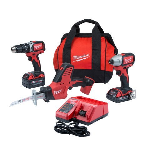 Milwaukee 2799-22CXP M18 Combo Kit 18-Volt Lithium-Ion Cordless Compact Brushless Hammer Drill Impact Combo Kit (2-Tool…
