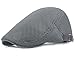 Men Breathable mesh Summer hat Newsboy Beret Ivy Cap Cabbie Flat Cap, Grey, One Size Fits Most