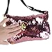 Tinksky Double Color Sequins Waist Bag Casual Outdoor Sports Bag (Gold + Pink)