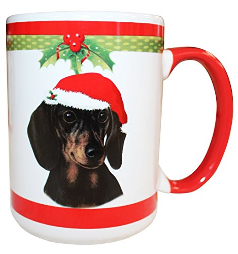 E&S Pets Dachshund Black Mug, 15 oz