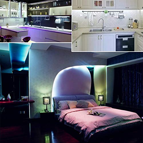 XUNATA 12V 10m/33ft 600 Units SMD 5050 Flexible Color Changing Waterproof LED Strip Lights Kit with 40 Key IR Remote Control and Power Supply(RGB+Warm White)