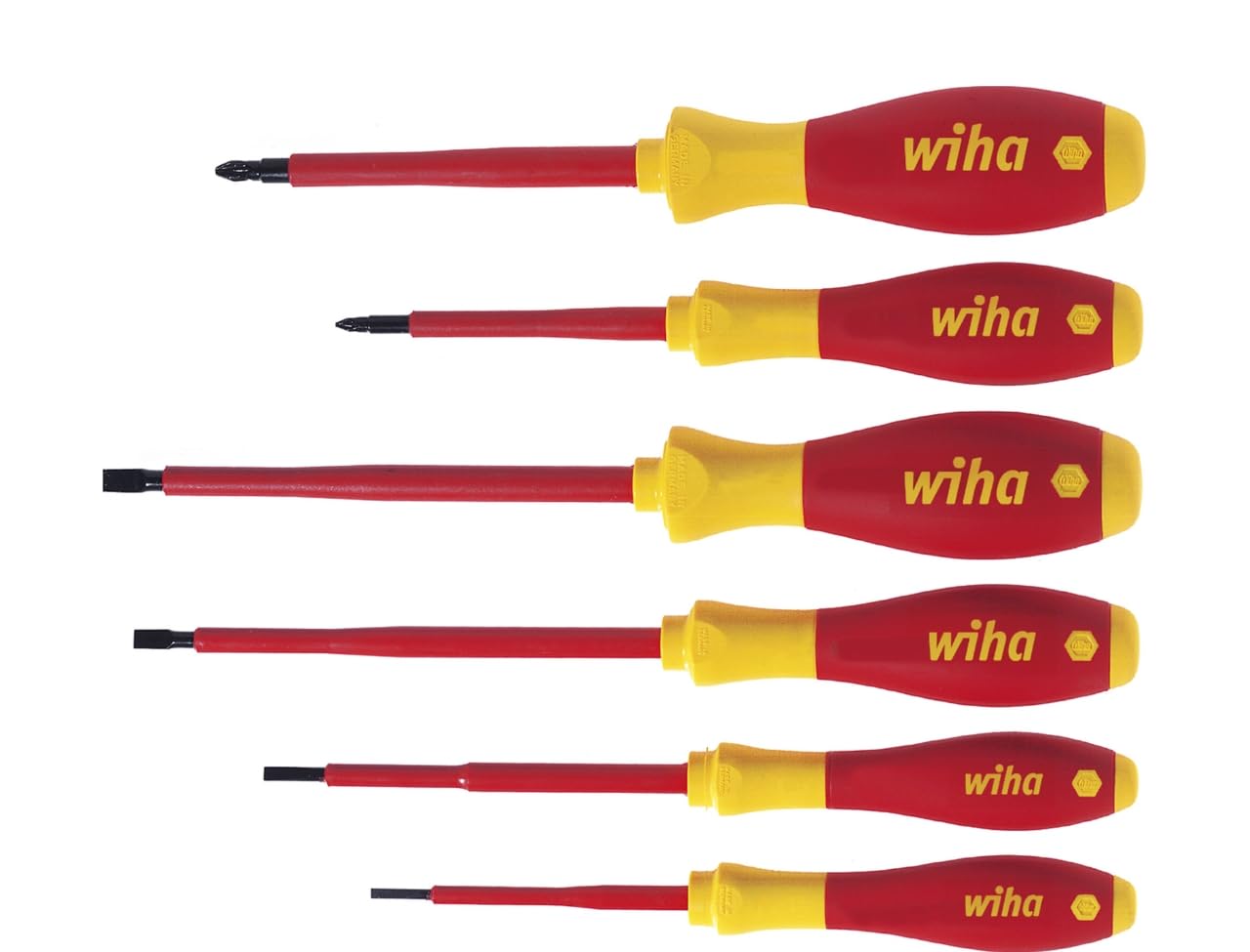 Wiha VDE SoftFinish Slotted/ Pozi Screwdriver Set 25477 (6 Pieces)