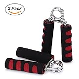 Lanshanchu 2 Pack Hand Grip Strengthener for Kids Elderly, Soft Foam Hand Wrist Power Grip Strength Training Fitness Grips Gym Exerciser Gripper (Red)