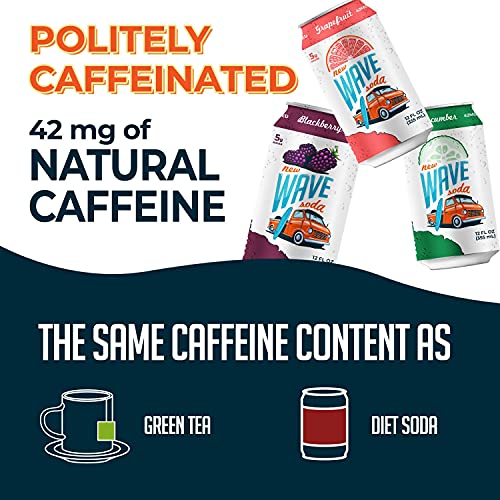 New Wave Natural Sparkling Soda Water Sweetened with Real Fruit Juice