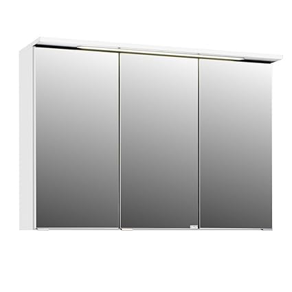 3D Spiegelschrank in 5 verschiedenen breiten Bolina weiss inkl. intergrierter Beleuchtung-Steckdose (breite 100cm)