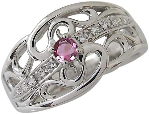 ピンクトルマリン 指輪 レディース 唐草 本物 リング リングサイズ11号 ホワイトゴールド K18