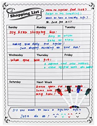 Reliatronic Dry Erase Calendar, Premim Magnetic White Board for Refrigerator, A Good Planner for Daily Shopping