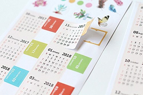D-worthy 4 Sets 2018 Calendars Stickers, Self Adhesive Monthly Index Dividers Tabs for Planner Agenda Notebook Diary/ Bullet Journal /Agenda - Thumbnail 5