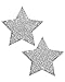 iHeartRaves Silver Glitter Star Rave Pasties (Set of 2 Pasties)