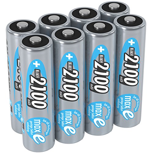 ANSMANN AA Rechargeable Batteries [Pack of 8] 2100 mAh NiMH High Capacity & Low Self Discharge AA Type Size Battery For Toys, Cameras, Flash Units, Cordless Phones, Remote Controls, Game Consoles