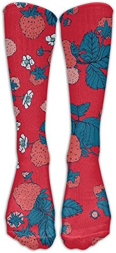Women's Strawberry Casual Soft Cotton Knee Socks,Fashion Novelty Tube Crew Socks