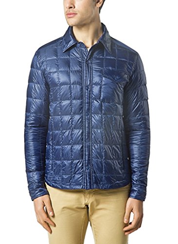 XPOSURZONE Men Packable Down Quilted Shirt Lightweight Puffer Jacket Imperial Blue M
