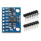 HiLetgo GY-521 MPU-6050 MPU6050 3 Axis Accelerometer Gyroscope Module 6 DOF 6-axis Accelerometer Gyroscope Sensor Module 16 Bit AD Converter Data Output IIC I2C for Arduino
