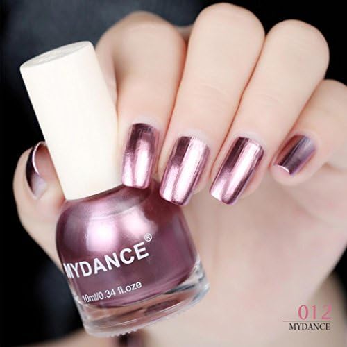 Victorcn 10ml Flow Gold Mirror Chrome Effect Nail Polish Foil Nails Art Glitter Silver (L)