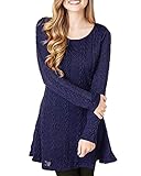 HAPEE Women's Crewneck Knitted Long Sleeve Sweater Dress