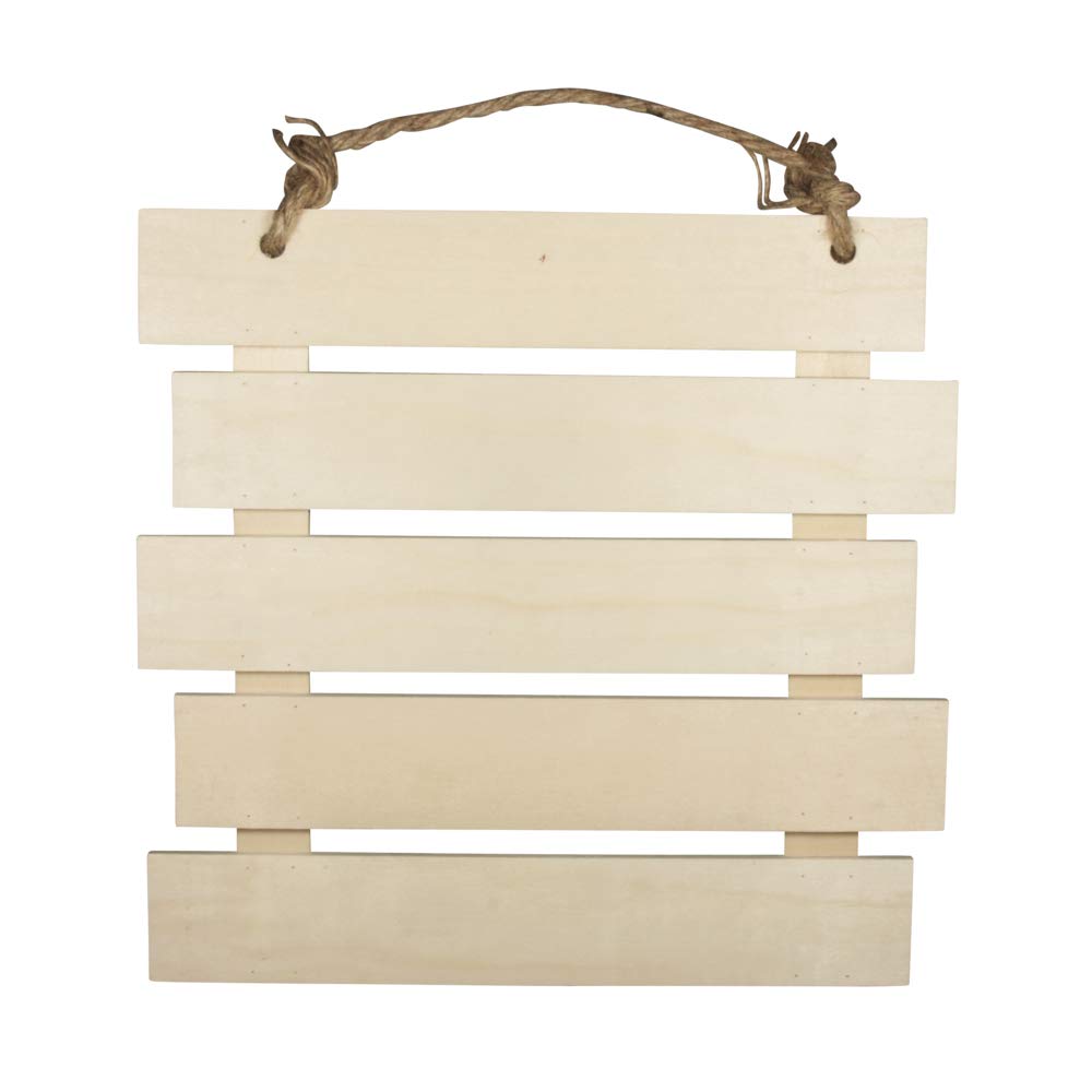 Rayher Unfinished Wood Slat Board, Wall Hanging for DIY Memo Board, Bulletin Board or Photo Display, Natural Wood Wall Mount Panel, brown, 30.5x31.6x1.5cm, 62865505