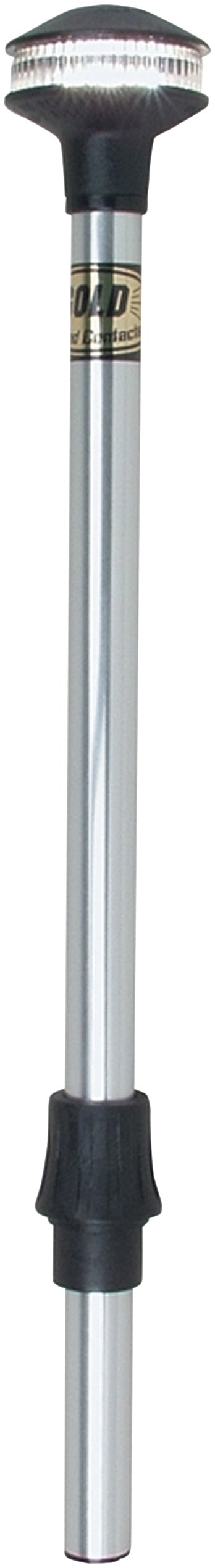 Perko 1440DP2CHR Inland-Series Reduced Glare White All-Round Pole Light - 24" Height, 0° Rake