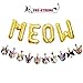 Bessmoso Funny Cat Party Garland Meow Letter Balloons Cats Faces with Party Hats Banner Kitten Bunting Photo Props for Cat Theme Birthday Party Pet Adoption Party Supplies