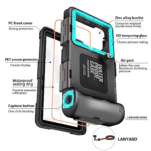 Waterproof Smartphone Case IPX8 Waterproof Mobile Phone Holder 15 m Underwater Compatible for iPhone 17 Air 16e 16 15 Plus 17 16 15 Pro 17 16 15 Pro Max Samsung S25 S24