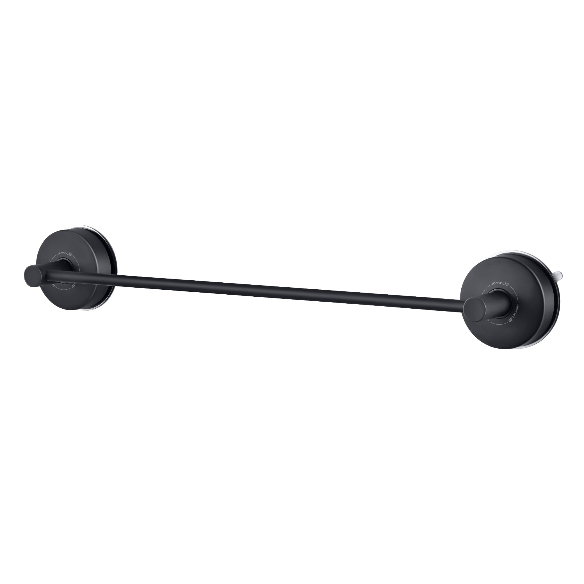 JOMOLA Black Suction Cup Towel Rail for Bathroom 42.8CM, 17" Suction Hand Towel Holder Bar Black Stainless Steel Kitchen Towel Rack Sucker Hand towel Rail for Shower No Drill Wall Mounted Single Rod