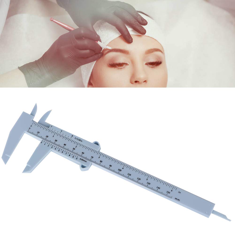 Eyebrow Stencil Ruler, Reusable Vernier Caliper for Measuring Eyebrow, Permanent Eyebrow Positioning Ruler for Makeup Cosmetic Measuring Eyebrow, 150mm DIY Eyebrow Ruler Template