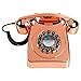 Wild Wood Rotary Design Retro Landline Phone for Home, Metallic Copper