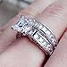 Yesido. Silver Plated Fashion Rings Shining Zircon Diamond Anniversary Rings For Women