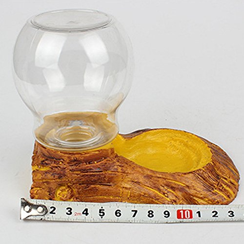 HIFUAR Reptile Waterer Automatic-refilling Water Feeding Water Bowl with Bottle for Home Decoration for Turtle Lizard Reptile Pet (Gold)
