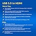 USB to HDMI Adapter, USB 3.0/2.0 to HDMI, HD 1080P Video Audio Graphics Converter, Compatible with Windows XP/10/8.1/8/7 (Not Support Mac, Linux, Vista, Chrome, Firestick)