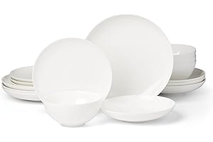 Lenox Dinnerware Set, Studio 1414 Coupe 16-Piece Set, Service for 4, Bone China Material, Dishwasher & Microwave Safe, Home a