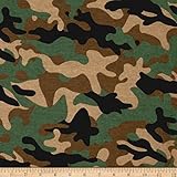 Newcastle Fabrics Flannel Camo Fabric by the Yard, Green