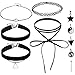 FENICAL Choker Necklace Set with 5 Removable Pendants - Black