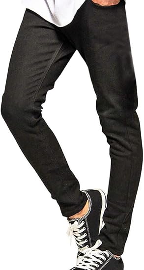 Amazon キャバリア Cavaria メンズ ブラック ストレッチ スキニーパンツ ボトムス 長ズボン スリム 黒パン ロングパンツ 通販