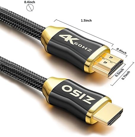 4K High Speed HDMI Cable 15 Feet-HDMI 2.0 Ready (4K 60Hz)- HDCP 2.2 ,Gold Plated Connectors- - Ethernet / Audio Return Channel , Supports Video 2160p HDS, Ultra HD blu-ray Xbox PS4 (28 AWG, 18Gbps)