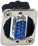 Switchcraft EHDB9MM DB9 Male to Male Panel Mount, Nickel Finish